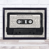 George Michael The First Time Ever I Saw Your Face Music Script Cassette Tape Song Lyric Print