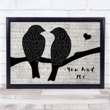 Dave Matthews Band You And Me Lovebirds Music Script Song Lyric Print