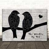 Elvis Presley The Wonder Of You Lovebirds Music Script Song Lyric Print