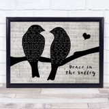 Elvis Presley Peace in the Valley Lovebirds Music Script Song Lyric Music Art Print