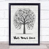 David Gray This Years Love Music Script Tree Song Lyric Print