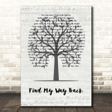 Eric Arjes Find My Way Back Music Script Tree Song Lyric Print