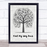 Eric Arjes Find My Way Back Music Script Tree Song Lyric Print
