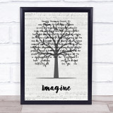 John Lennon Imagine Music Script Tree Song Lyric Print