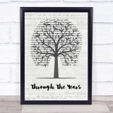 Kenny Rogers Through The Years Music Script Tree Song Lyric Print
