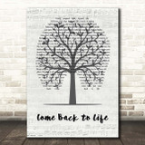 Kerrie Roberts Come Back to Life Music Script Tree Song Lyric Print