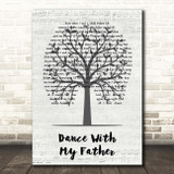 Luther Vandross Dance With My Father Music Script Tree Song Lyric Print