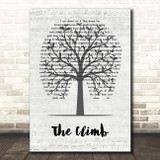 Miley Cyrus The Climb Music Script Tree Song Lyric Print