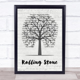 Passenger Rolling Stone Music Script Tree Song Lyric Print