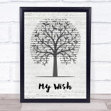 Rascal Flatts My Wish Music Script Tree Song Lyric Print
