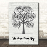 Sister Sledge We Are Family Music Script Tree Song Lyric Print
