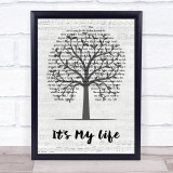 Bon Jovi It's My Life Music Script Tree Song Lyric Print
