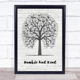 Tim McGraw Humble And Kind Music Script Tree Song Lyric Print