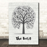Tina Turner The Best Music Script Tree Song Lyric Print