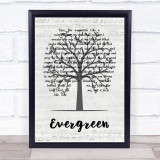 Will Young Evergreen Music Script Tree Song Lyric Print