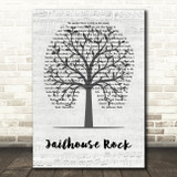 Elvis Presley Jailhouse Rock Music Script Tree Song Lyric Wall Art Print