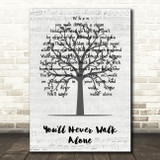Gerry And The Pacemakers You'll Never Walk Alone Music Script Tree Song Lyric Wall Art Print