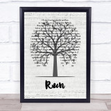 Leona Lewis Run Music Script Tree Song Lyric Wall Art Print