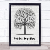 Luke Combs Better Together Music Script Tree Song Lyric Wall Art Print