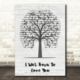 Queen I Was Born To Love You Music Script Tree Song Lyric Wall Art Print