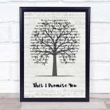Ronan Keating This I Promise You Music Script Tree Song Lyric Wall Art Print