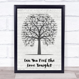 Beyoncé, Donald Glover, Billy Eichner & Seth Rogen Can You Feel the Love Tonight Music Script Tree Song Lyric Wall Art Print