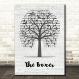 Simon & Garfunkel The Boxer Music Script Tree Song Lyric Wall Art Print
