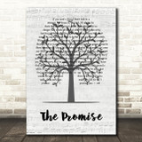 Sturgill Simpson The Promise Music Script Tree Song Lyric Wall Art Print