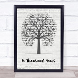 Christina Perri A Thousand Years Music Script Tree Song Lyric Quote Music Print