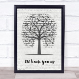 Dave Matthews band I'll back you up Music Script Tree Song Lyric Quote Music Print