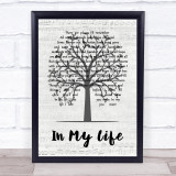John Lennon In My Life Music Script Tree Song Lyric Quote Music Print