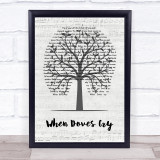 Prince And The Revolution When Doves Cry Music Script Tree Song Lyric Quote Music Print