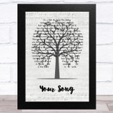 Ellie Goulding Your Song Music Script Tree Song Lyric Music Art Print