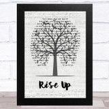 Andra Day Rise Up Music Script Tree Song Lyric Music Art Print
