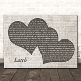 Disclosure Latch Landscape Music Script Two Hearts Song Lyric Print