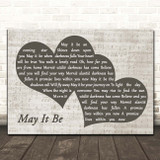 Enya May It Be Landscape Music Script Two Hearts Song Lyric Print