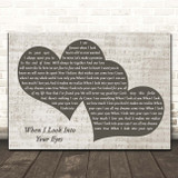 Firehouse When I Look Into Your Eyes Landscape Music Script Two Hearts Song Lyric Print