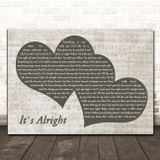 Nana Fofie & He3b It`s alright Landscape Music Script Two Hearts Song Lyric Print