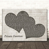 Ricky Martin Private Emotion Landscape Music Script Two Hearts Song Lyric Print