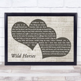 The Rolling Stones Wild Horses Landscape Music Script Two Hearts Song Lyric Print