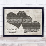 Wet Wet Wet Love Is All Around Landscape Music Script Two Hearts Song Lyric Music Art Print