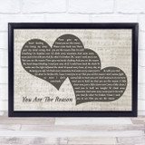 Callum Scott & Leona Lewis You Are The Reason Landscape Music Script Two Hearts Song Lyric Music Art Print