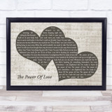 Céline Dion The Power Of Love Landscape Music Script Two Hearts Song Lyric Music Art Print