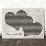 Dave Matthews Band You And Me Landscape Music Script Two Hearts Song Lyric Music Art Print