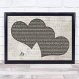 George Michael As Landscape Music Script Two Hearts Song Lyric Music Art Print