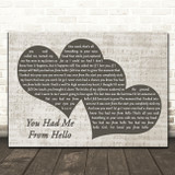 Kenny Chesney You Had Me From Hello Landscape Music Script Two Hearts Song Lyric Music Art Print