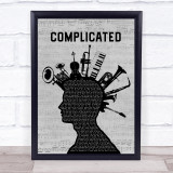 Avril Lavigne Complicated Musical Instrument Mohawk Song Lyric Print