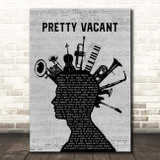 Sex Pistols Pretty Vacant Musical Instrument Mohawk Song Lyric Print