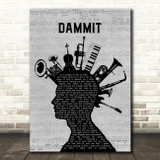 Blink-182 Dammit Musical Instrument Mohawk Song Lyric Quote Music Print
