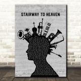 Led Zeppelin Stairway To Heaven Musical Instrument Mohawk Song Lyric Quote Music Print